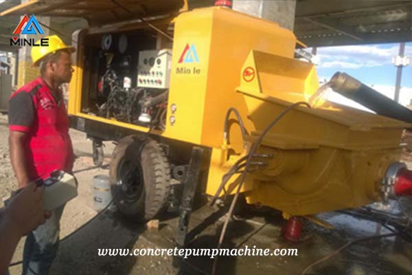 40 Cubic meters per Hour diesel concrete pump trailer in Colombia