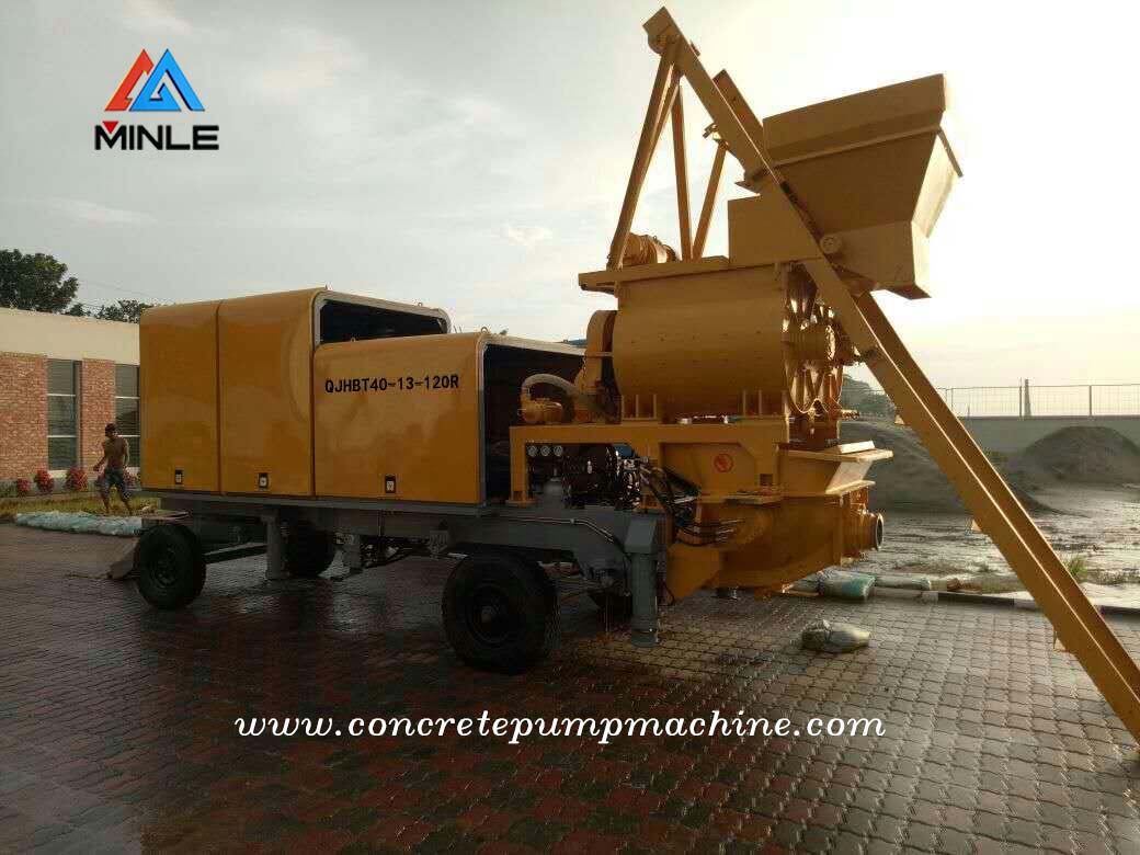 Diesel concrete mixer and pump was exported to Bangladesh