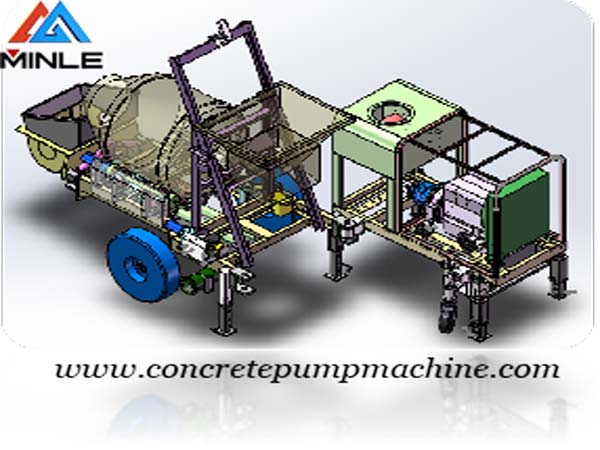 wo sets customized 15m3h diesel concrete mixer with pump for sale in Vietnam